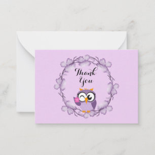 Cute Owl Thank You  Card