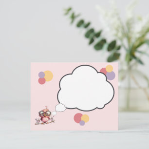 Cute Owl Thought Bubble Holiday Card