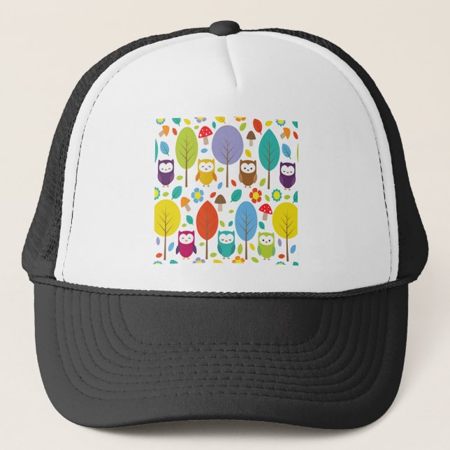 Cute Owl Trucker Hat (Front)