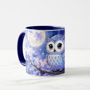 Cute Owl Under the Moon Mug