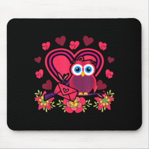 Cute Owl Valentines Day Gift Bird Owl Mouse Mat