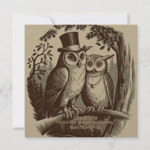 Cute Owl Valentine's Day Holiday Card
