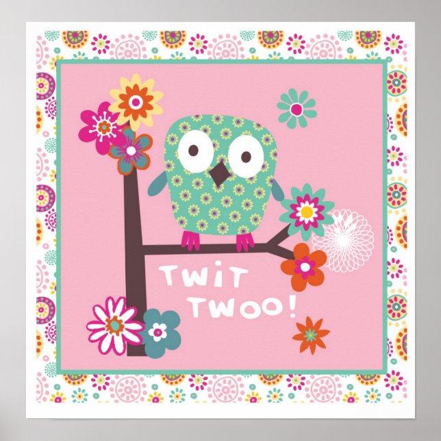 cute owl wall poster (Front)