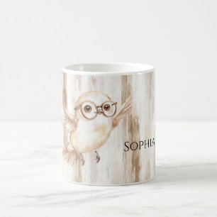 Cute Owl with Glasses Coffee Mug