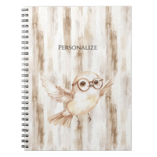 Cute Owl with Glasses Notebook