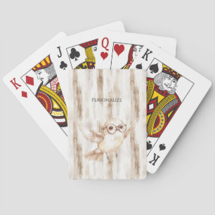 Cute Owl with Glasses  Playing Cards