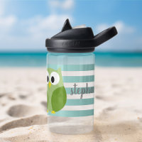 Cute Owl with Stripes - Script Name - blue green