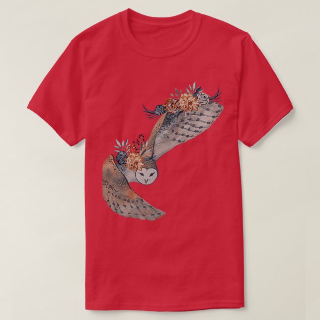 cute owl with sunflower T-Shirt (Design Front)
