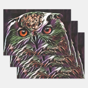 CUTE OWL   WRAPPING PAPER SHEET