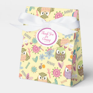 Cute Owl Yellow Favour Box