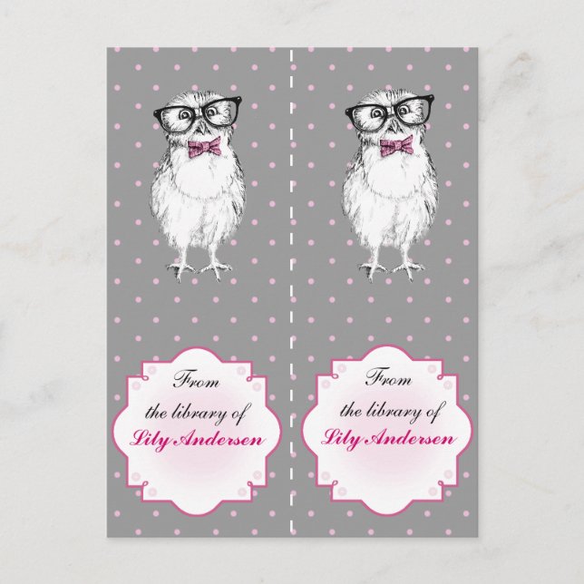 Cute owlet Bookmark - from the library of Postcard (Front)