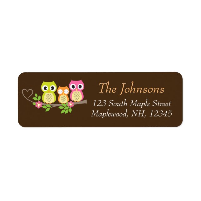 cute owls address labels (Front)