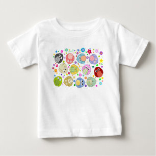 Cute Owls and Flowers pattern Baby T-Shirt
