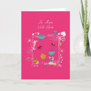 cute owls and flowes card