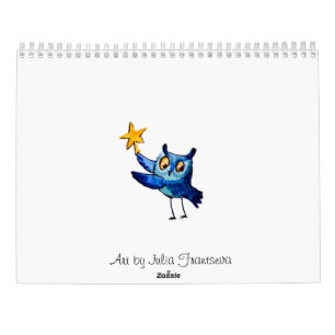 Cute owls art calendar