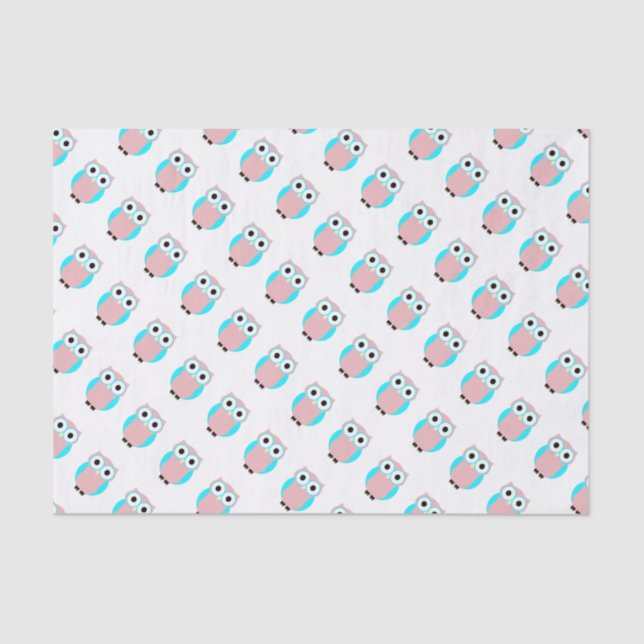 Cute Owls Baby Shower Gift Tissue Paper (Front)