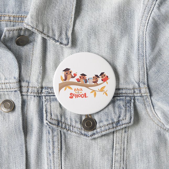 Cute Owls Back to School Graduation  7.5 Cm Round Badge (Creator Uploaded)