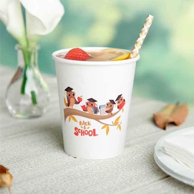 Cute Owls Back to School Graduation  Paper Cups (Creator Uploaded)