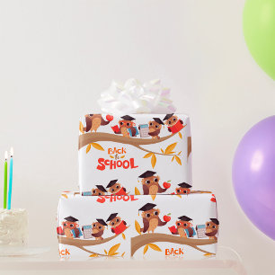 Cute Owls Back to School Graduation  Wrapping Paper