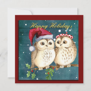 Cute Owls Christmas Holiday Card