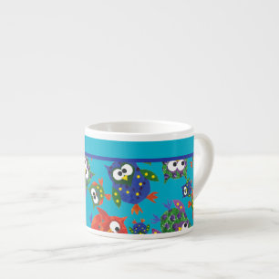 Cute Owls Colorful Small Espresso Mug