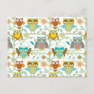 Cute owls crew postcard