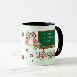 Cute Owls Custom Name Mug for Teacher