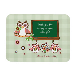 Cute Owls Custom Name Teacher Appreciation  Magnet
