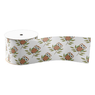 Cute Owls Gift Ribbon Grosgrain Ribbon