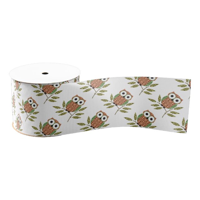 Cute Owls Gift Ribbon Grosgrain Ribbon (Spool)