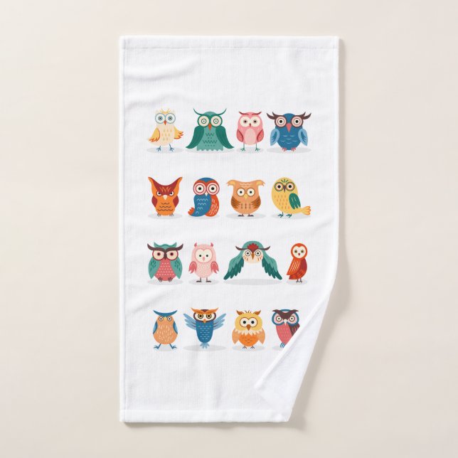 Cute Owls Hand Towel (Hand Towel)