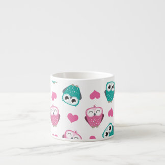 Cute Owls & Hearts Expresso Mug