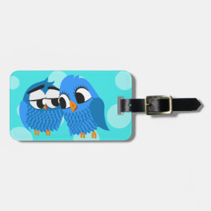 Cute Owls in Love Luggage Tag