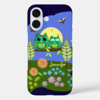 Cute Owls in Summer land & custom Name