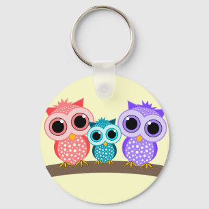 cute owls key ring