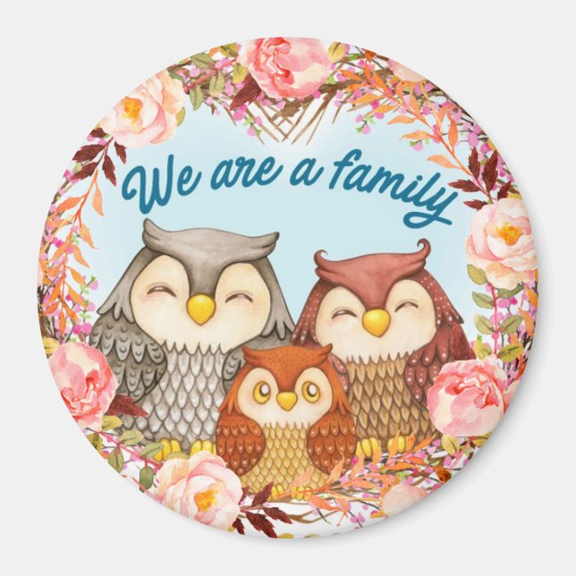 Cute Owls Magnet (Front)