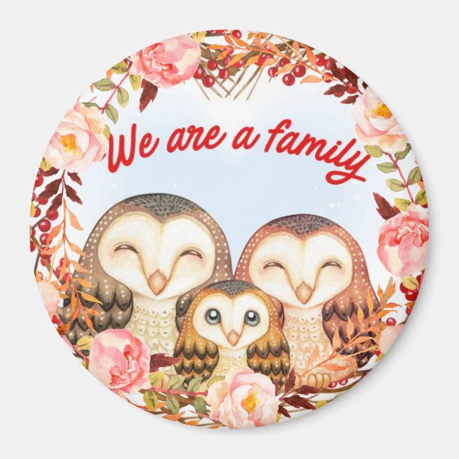 Cute Owls Magnet (Front)