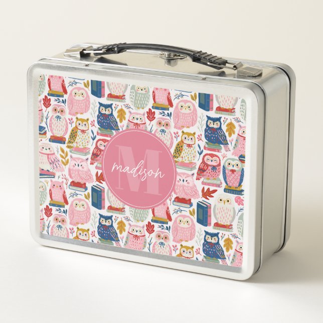 Cute Owls Metal Lunchbox (Back)