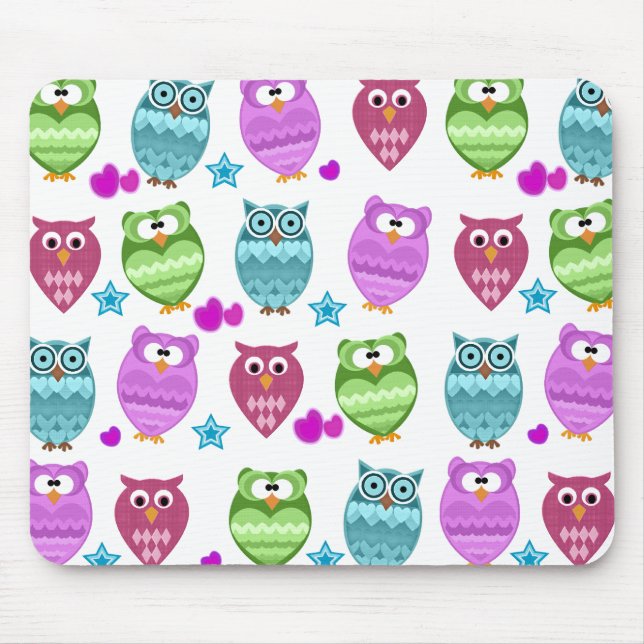 cute owls mouse mat (Front)