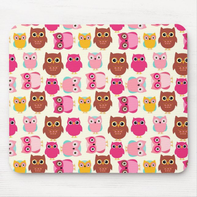 Cute Owls Mouse Mat (Front)
