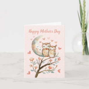 Cute Owls Mum And Baby Love Mothers Day Card