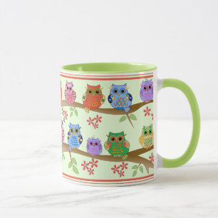 Cute Owls on Branches Mug