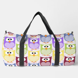 Cute Owls, Owl Pattern, Baby Owls, Colourful Owls Duffle Bag