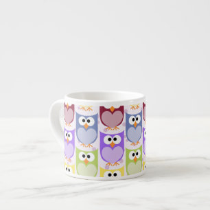 Cute Owls, Owl Pattern, Baby Owls, Colourful Owls Espresso Cup