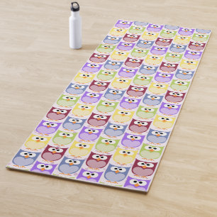 Cute Owls, Owl Pattern, Baby Owls, Colourful Owls Yoga Mat