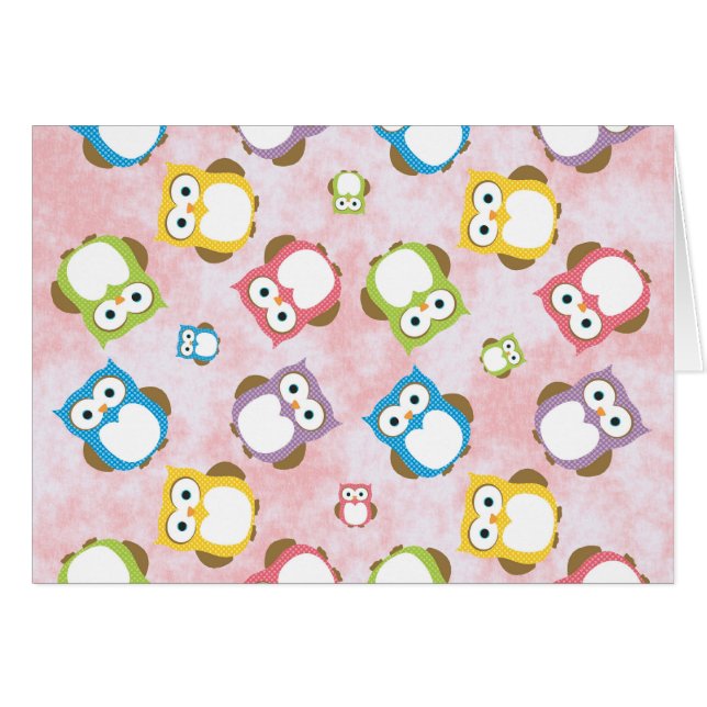 Cute Owls, Owl Pattern, Colourful Owls, Baby Owls (Front Horizontal)