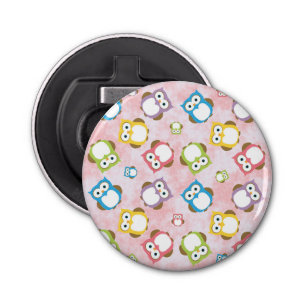 Cute Owls, Owl Pattern, Colourful Owls, Baby Owls Bottle Opener