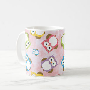Cute Owls, Owl Pattern, Colourful Owls, Baby Owls Coffee Mug