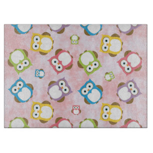 Cute Owls, Owl Pattern, Colourful Owls, Baby Owls Cutting Board