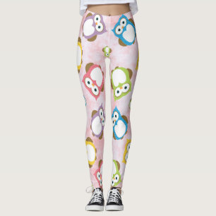 Cute Owls, Owl Pattern, Colourful Owls, Baby Owls Leggings